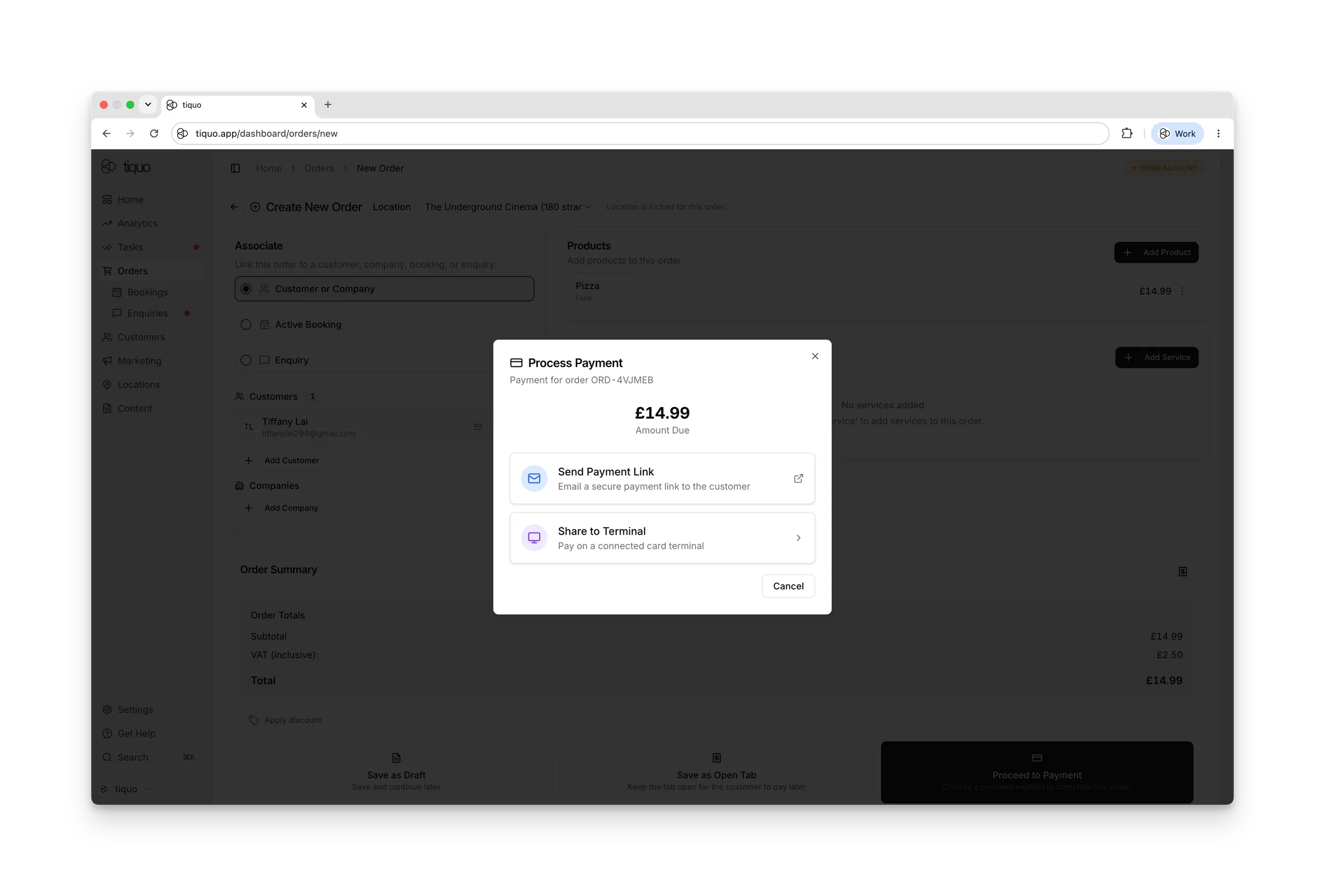 Tiquo Club Pay Dashboard