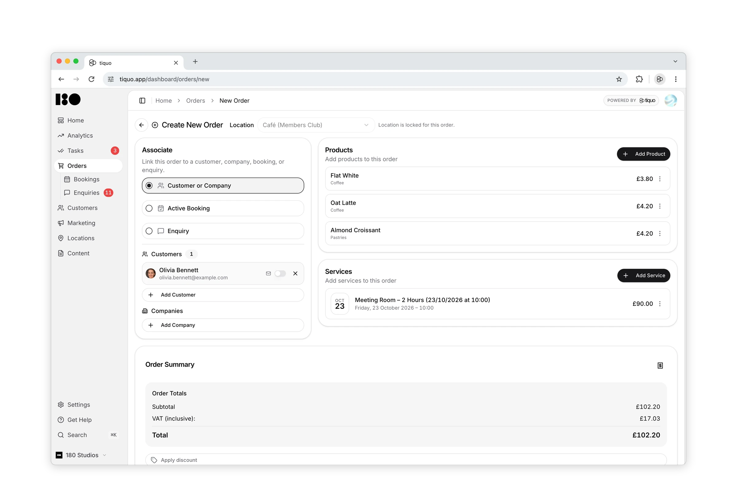 Tiquo payments dashboard for hospitality transactions